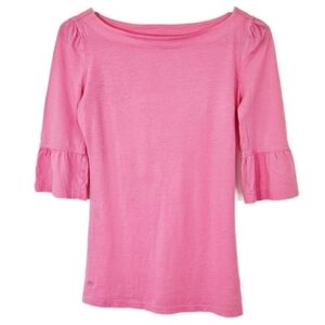 Pink Top with Ruffle Sleeves